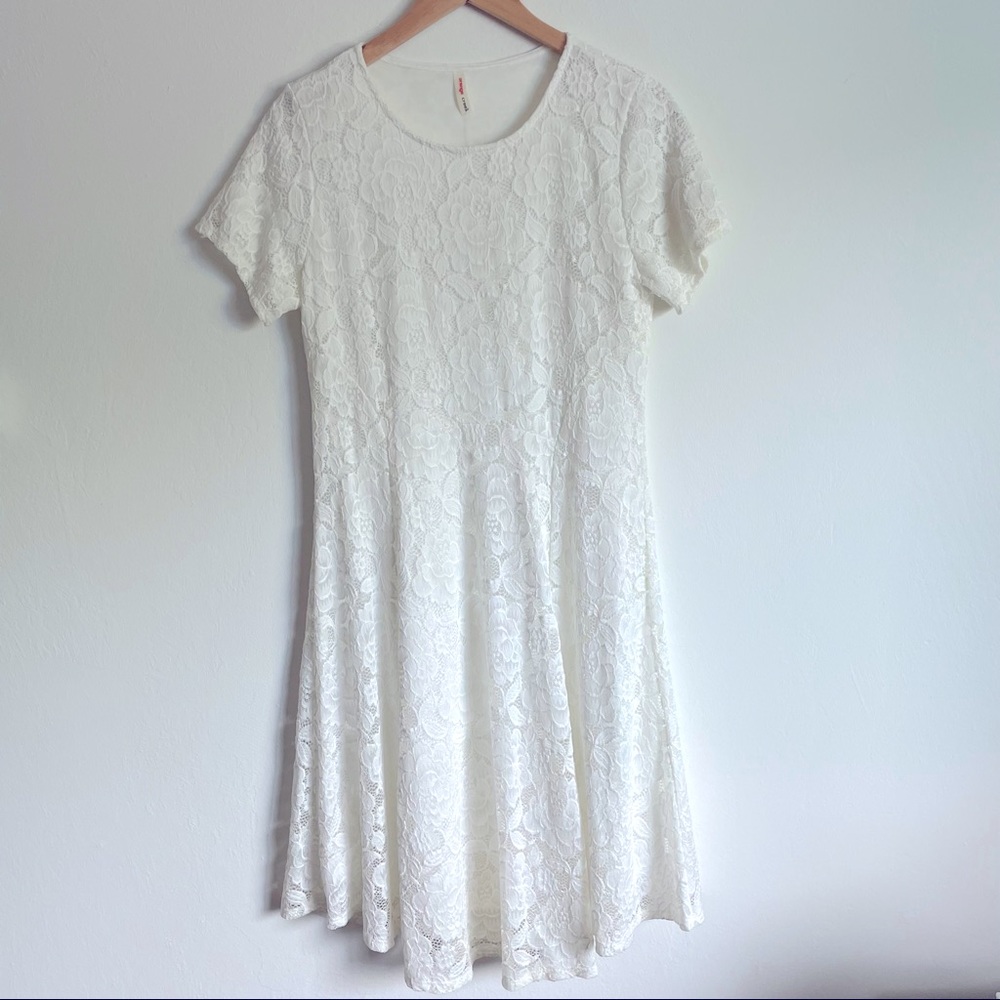 Orange Creek Lace Modest Short Sleeve Round Neck Prairie Dress Women’s L